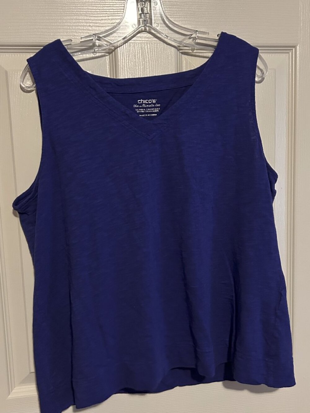 Chico's Royal Blue Ultimate Tee V-neck Tank Top sz XL